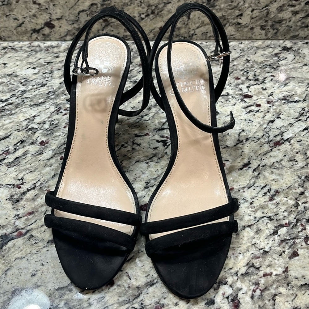 Vince Camuto, black suede heel, size 7.5, excellent condition.
